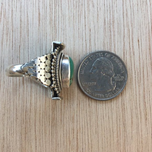 TURQUOISE STATEMENT RING size 9 sterling - Picture 3 of 4